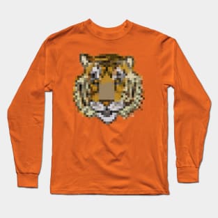 Tiger Portrait Pixelart Long Sleeve T-Shirt